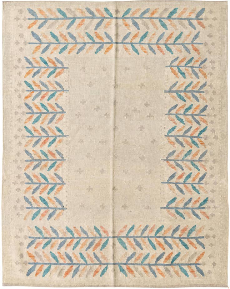 Detail image of 5' 1 x 6' 5 Hand Woven Kilim Modern Wool Rug