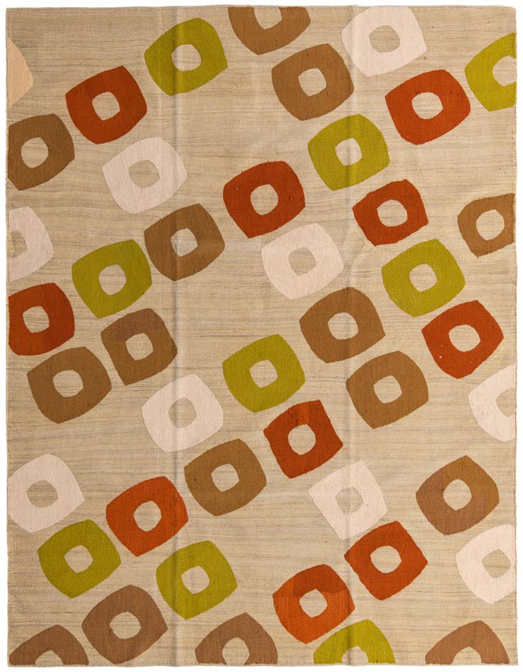 Detail image of 7' 8 x 9' 10 Hand Woven Kilim Modern Rug