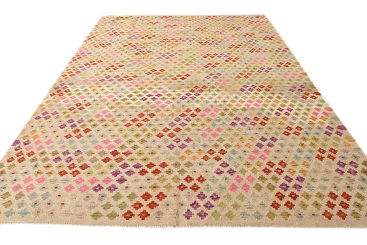 8' 2 x 11' 4 Hand Woven Kilim Modern Wool Rug
