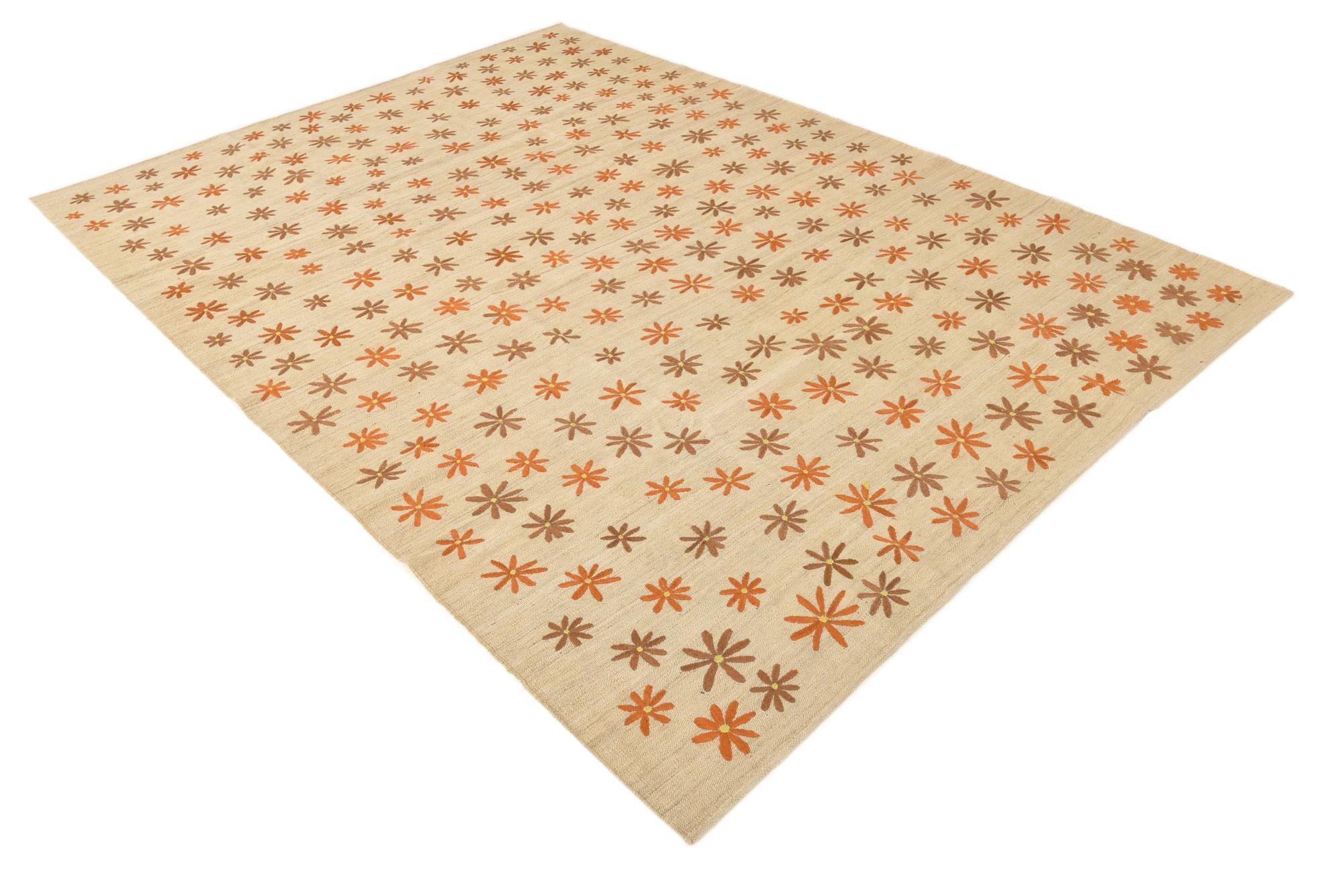 6' 9 x 9' 4 Hand Woven Kilim Modern Rug