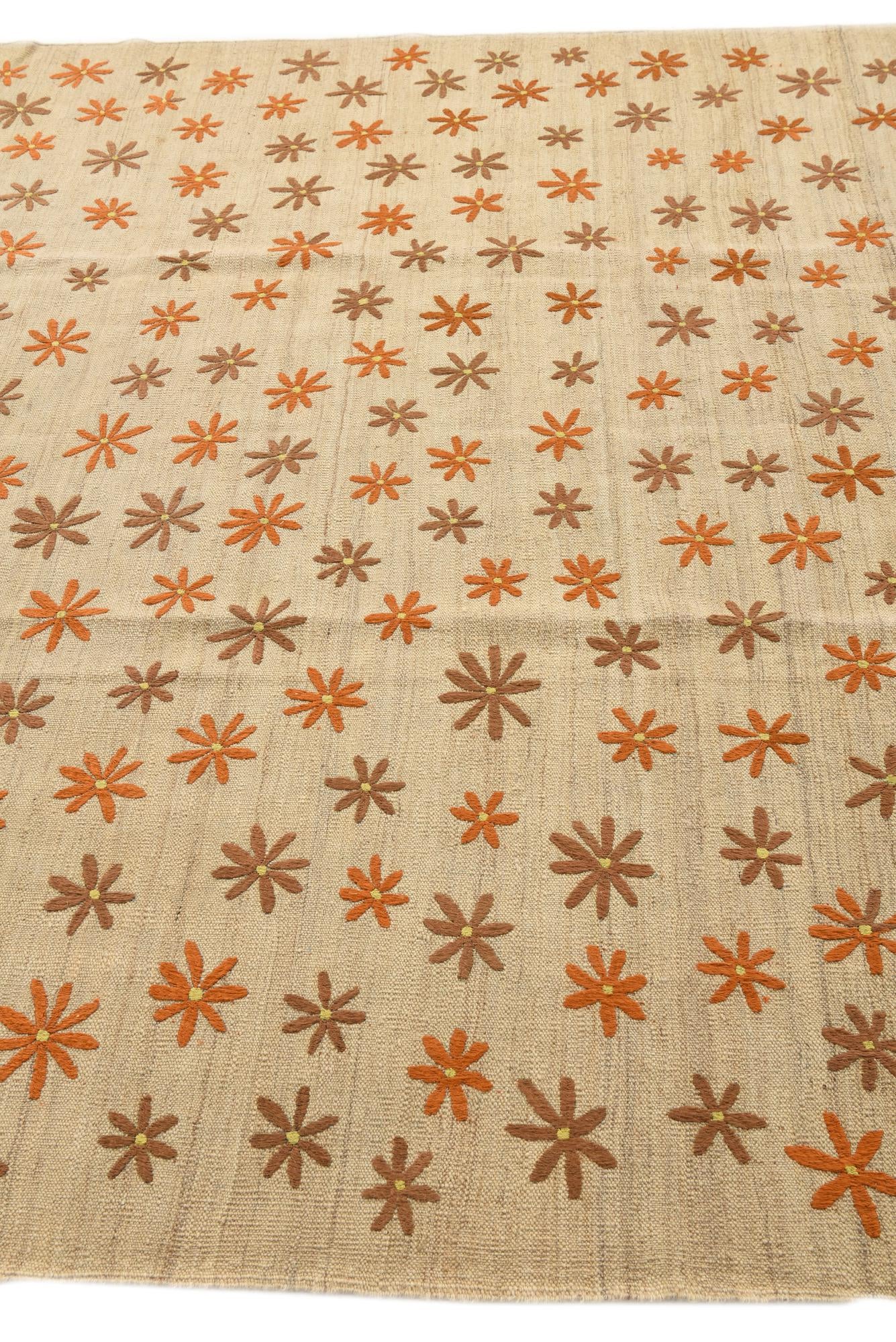 6' 9 x 9' 4 Hand Woven Kilim Modern Rug