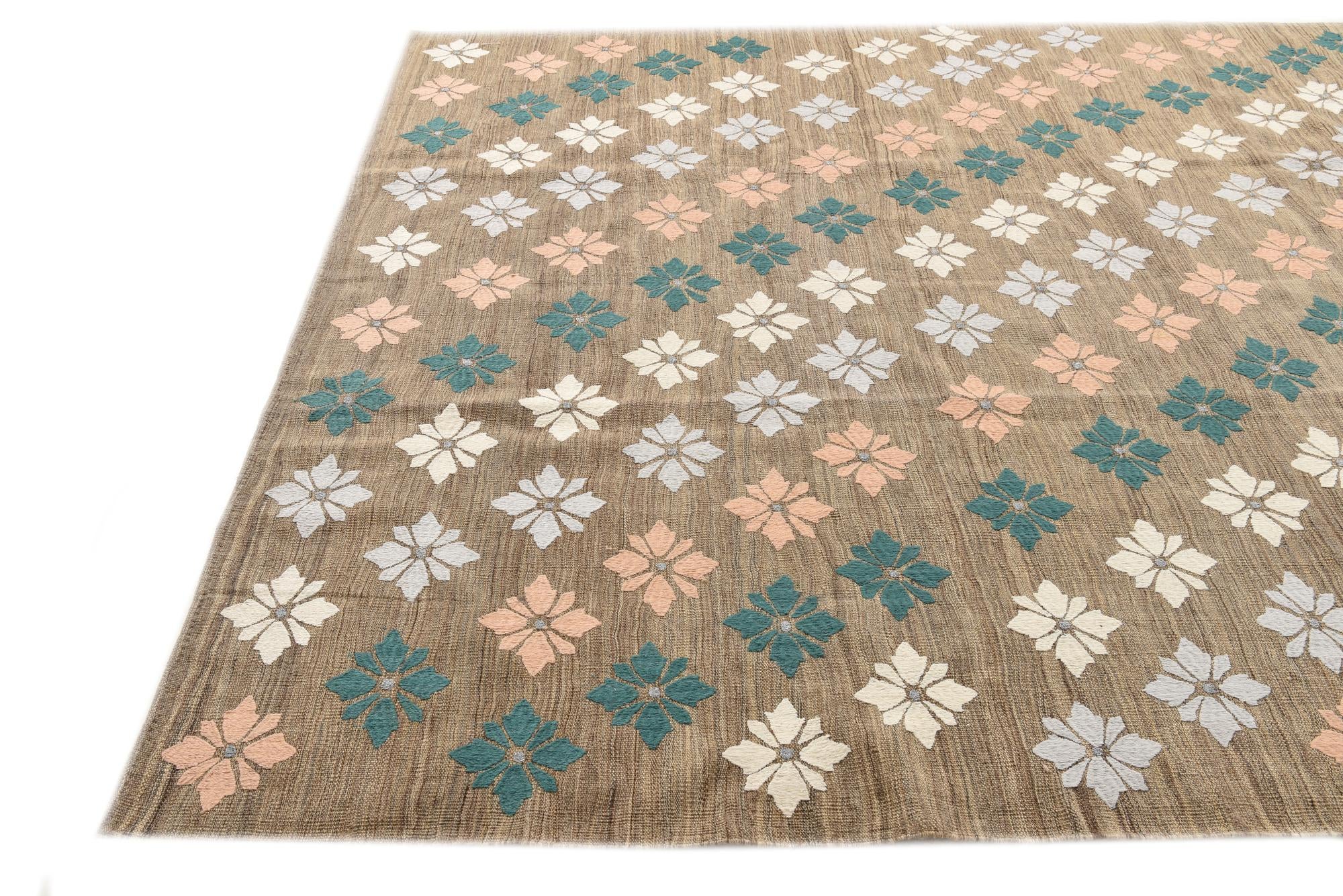 7' 3 x 9' 3 Hand Woven Kilim Modern Rug