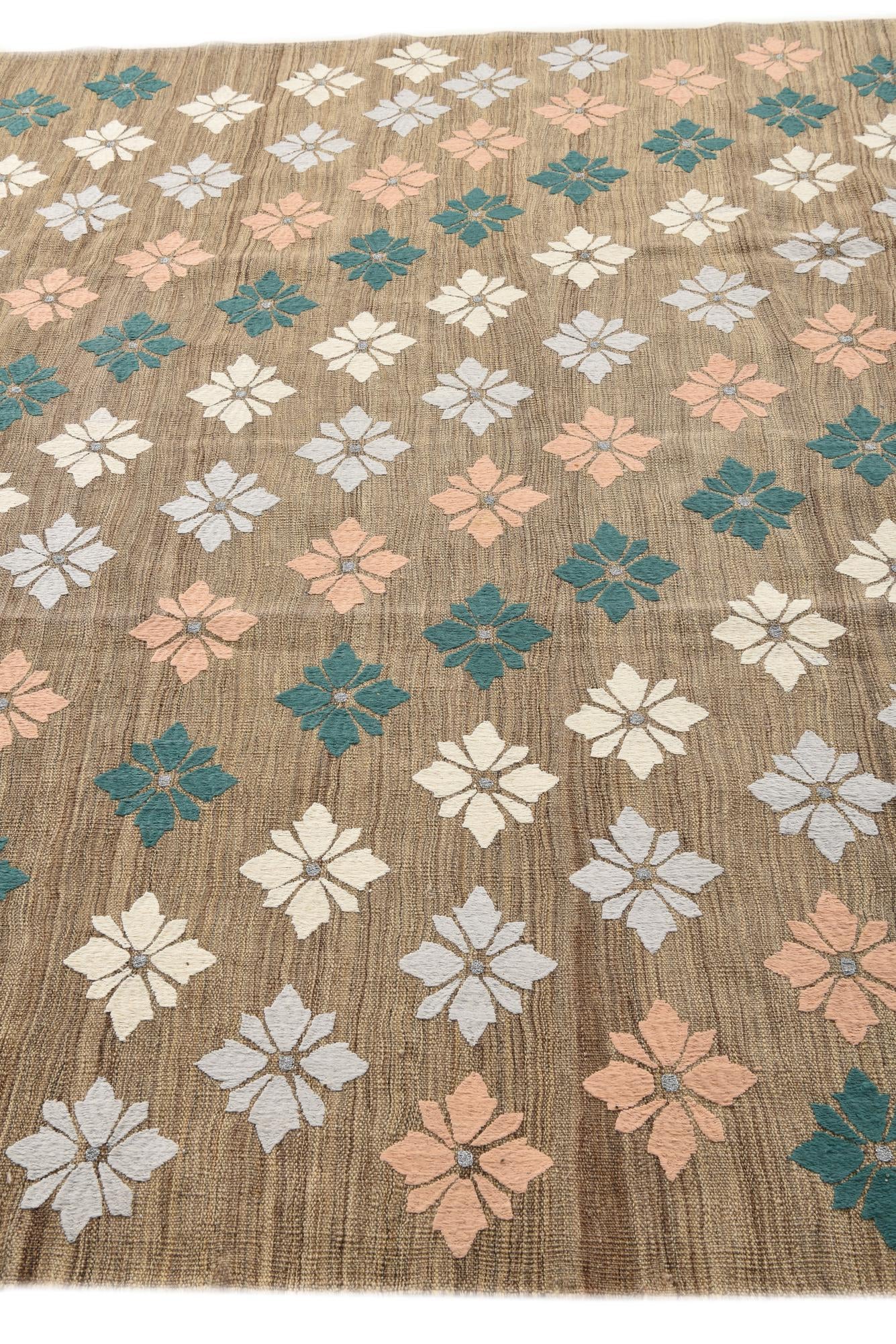 7' 3 x 9' 3 Hand Woven Kilim Modern Rug