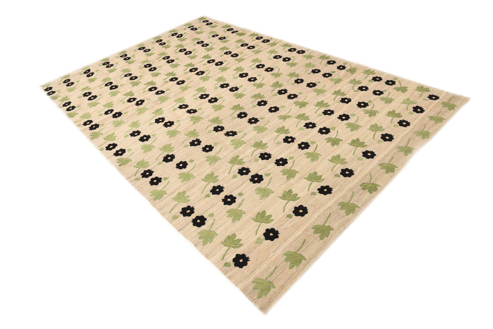 6' 3 x 9' 5 Hand Woven Kilim Modern Wool Rug