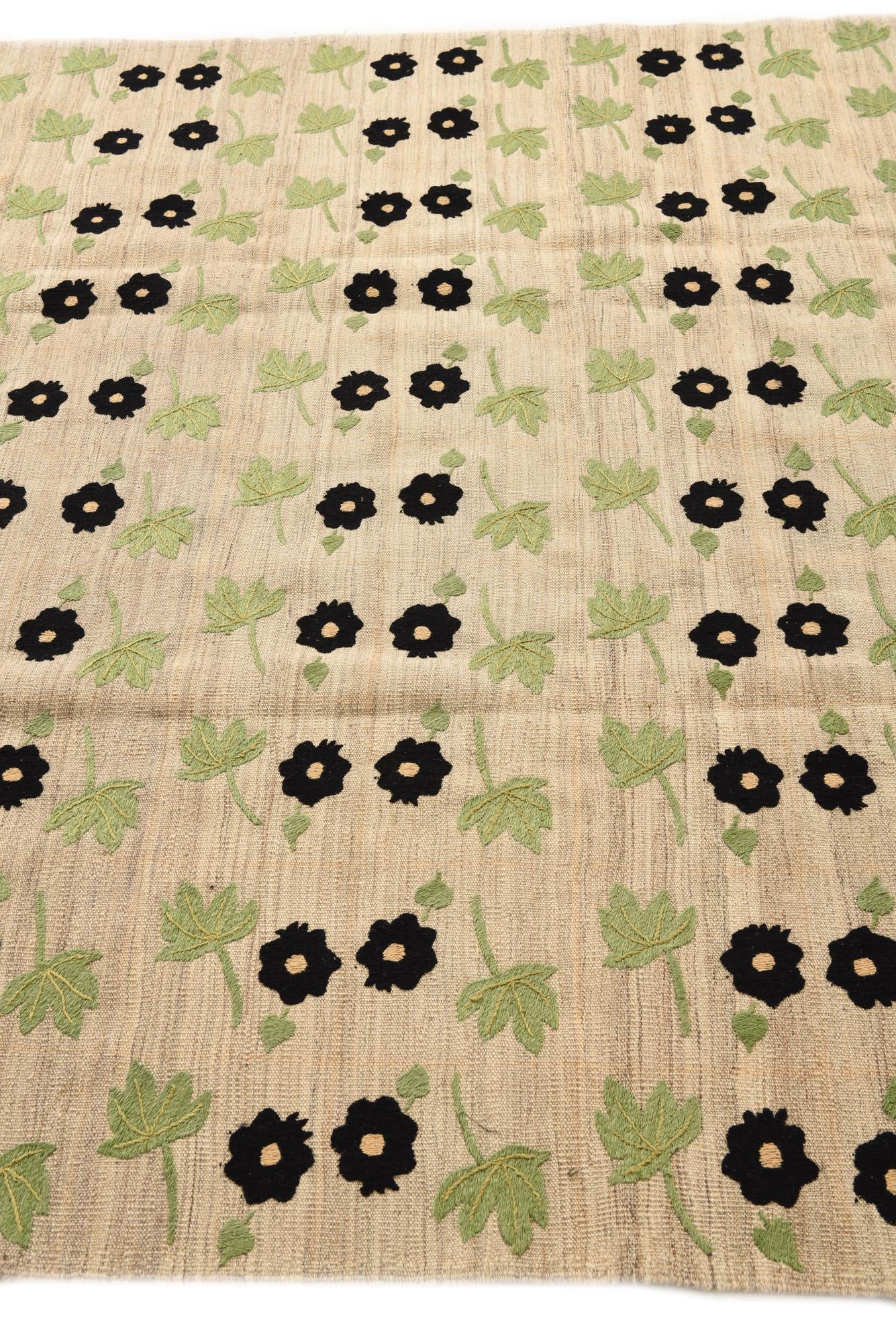 6' 3 x 9' 5 Hand Woven Kilim Modern Wool Rug