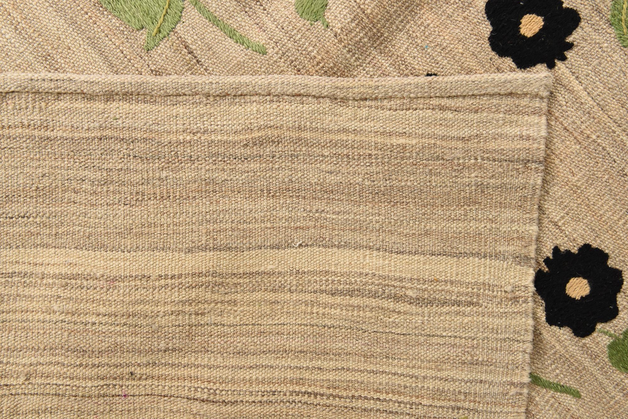 6' 3 x 9' 5 Hand Woven Kilim Modern Wool Rug