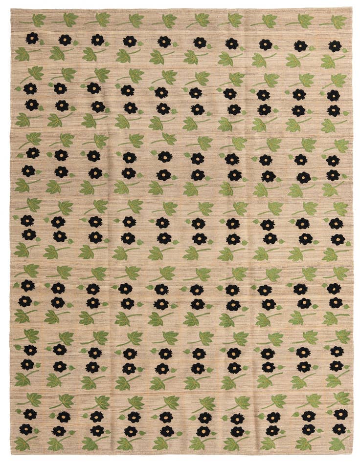 Detail image of 6' 3 x 9' 5 Hand Woven Kilim Modern Wool Rug