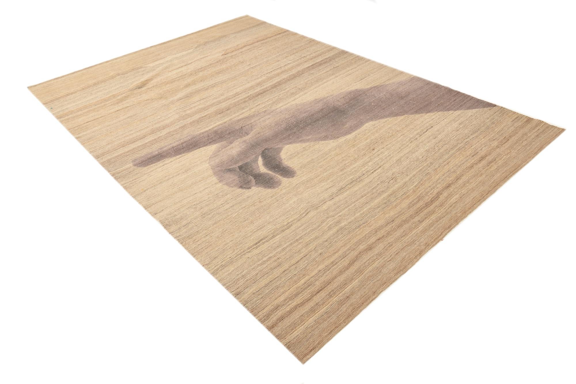 6' 8 x 9' 8 Hand Woven Kilim Modern Wool Rug