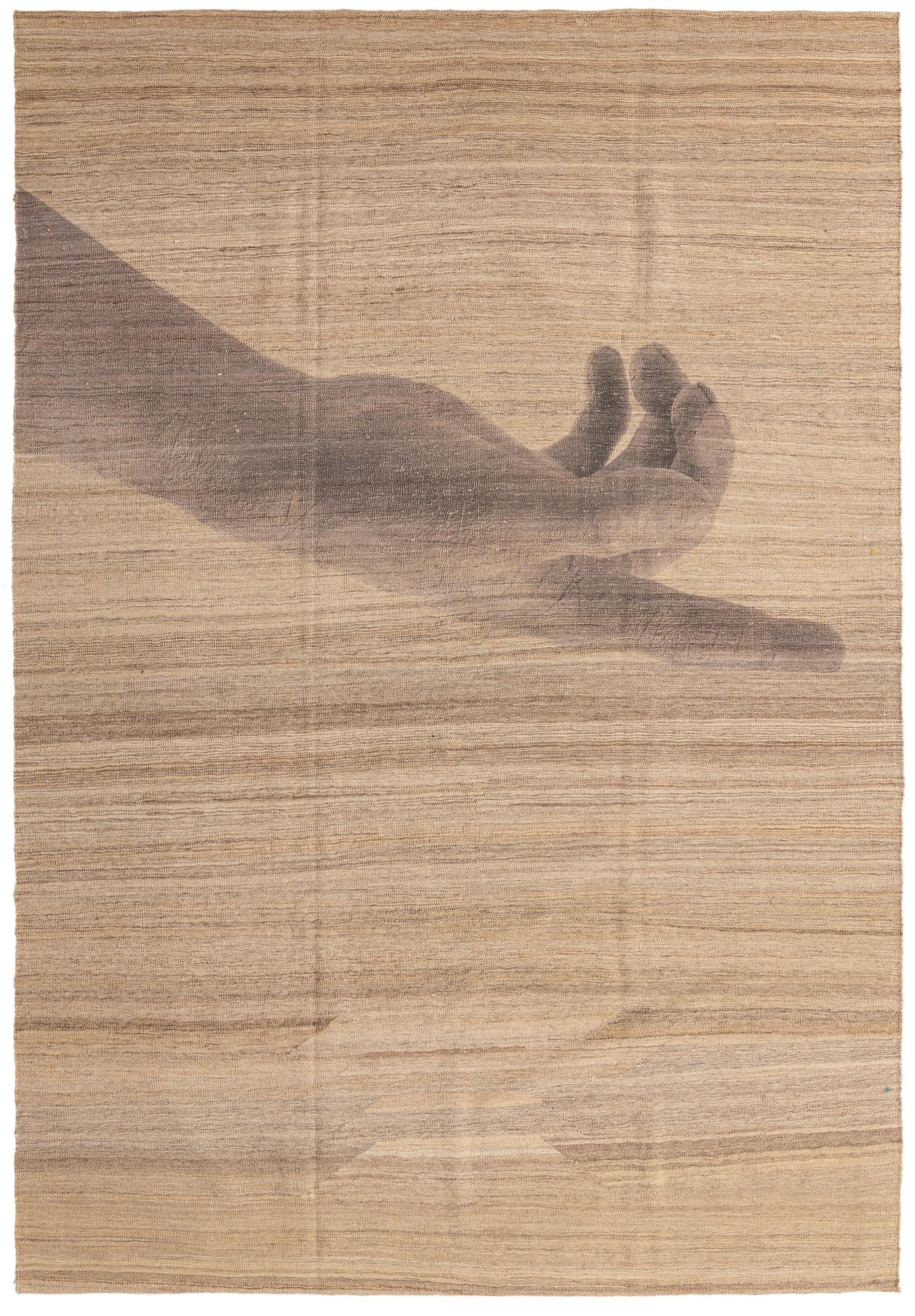 6' 8 x 9' 8 Hand Woven Kilim Modern Wool Rug