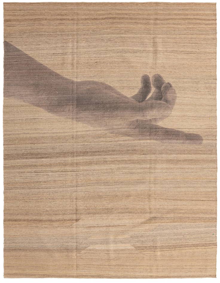 Detail image of 6' 8 x 9' 8 Hand Woven Kilim Modern Wool Rug