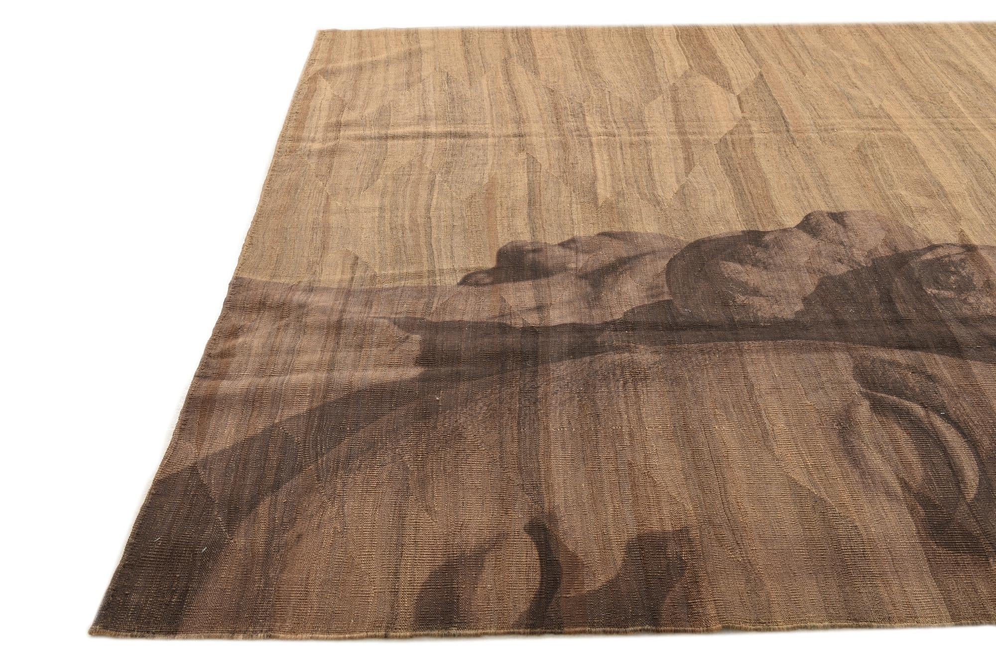 7' 3 x 9' 7 Hand Woven Kilim Modern Wool Rug