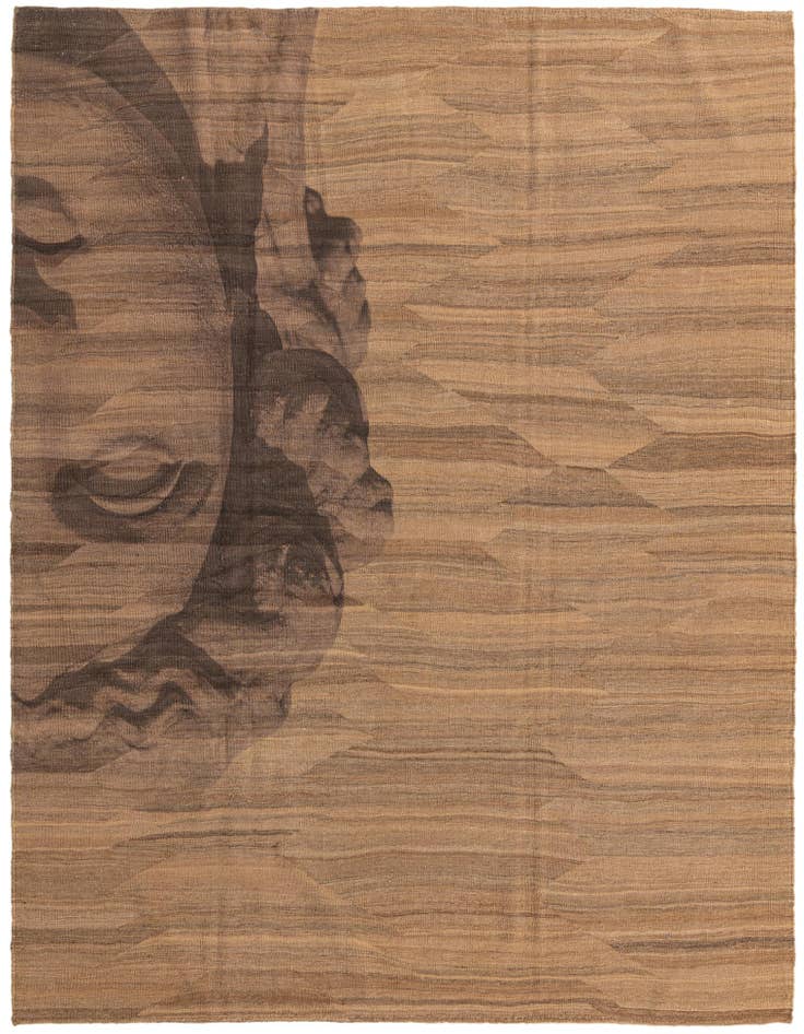 Detail image of 7' 3 x 9' 7 Hand Woven Kilim Modern Wool Rug