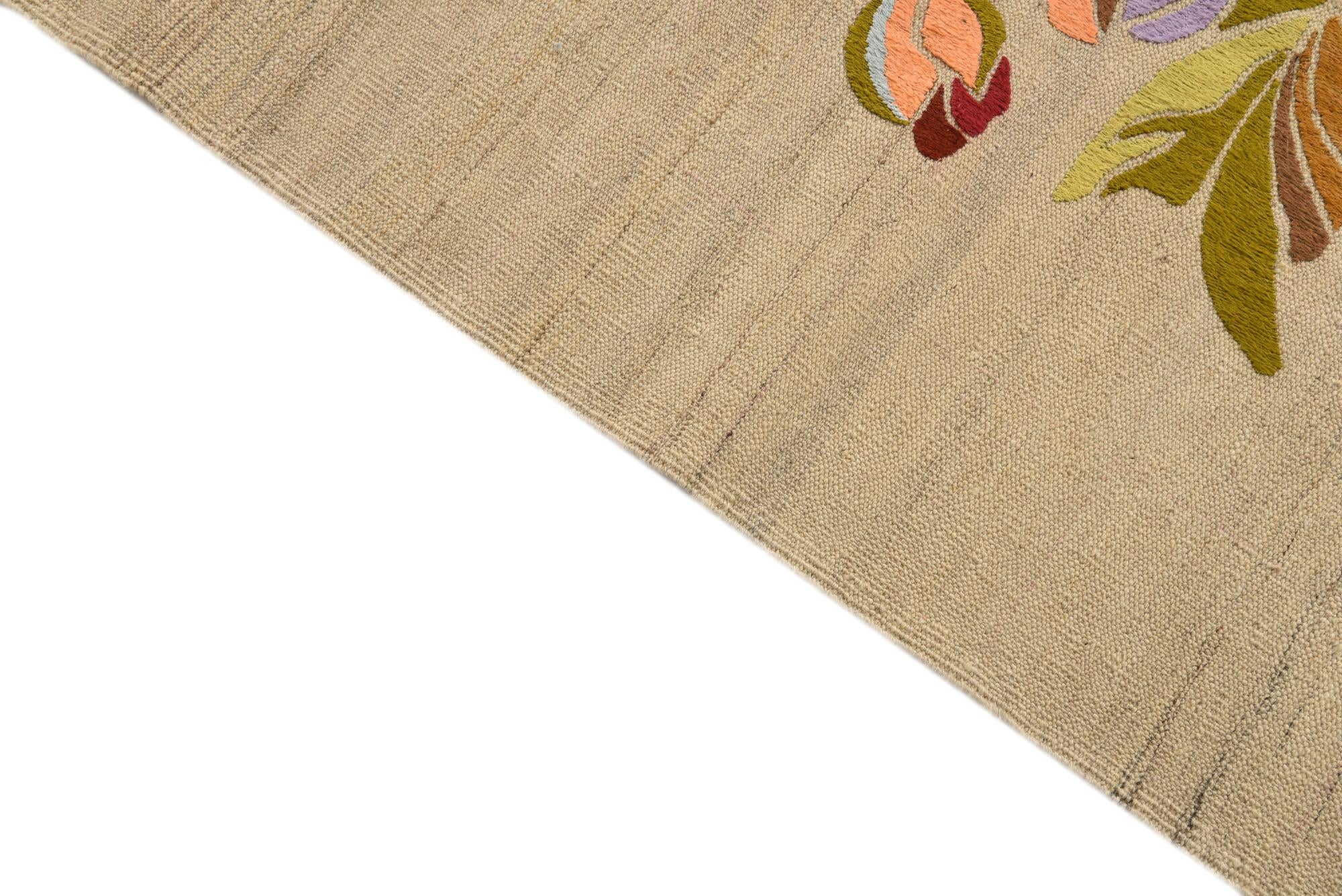 5' 10 x 8' 1 Hand Woven Kilim Modern Rug