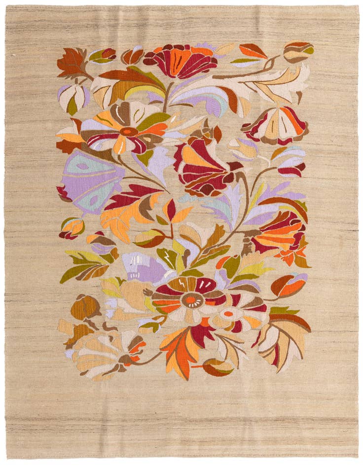 Detail image of 5' 10 x 8' 1 Hand Woven Kilim Modern Rug