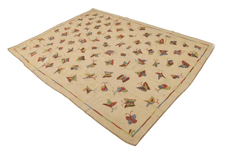 Detail image of 5' 10 x 7' 9 Hand Woven Kilim Modern Wool Rug