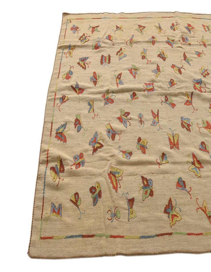 Detail image of 5' 10 x 7' 9  Hand Woven Kilim Modern Wool Rug