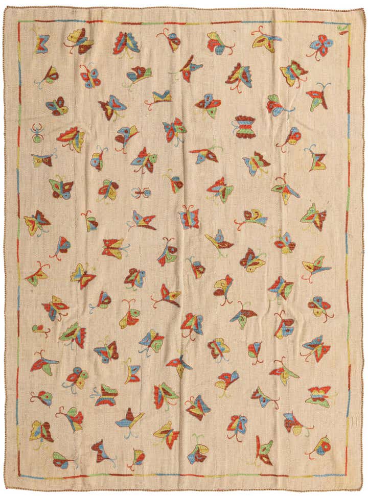 5' 10 x 7' 9 Hand Woven Kilim Modern Wool Rug
