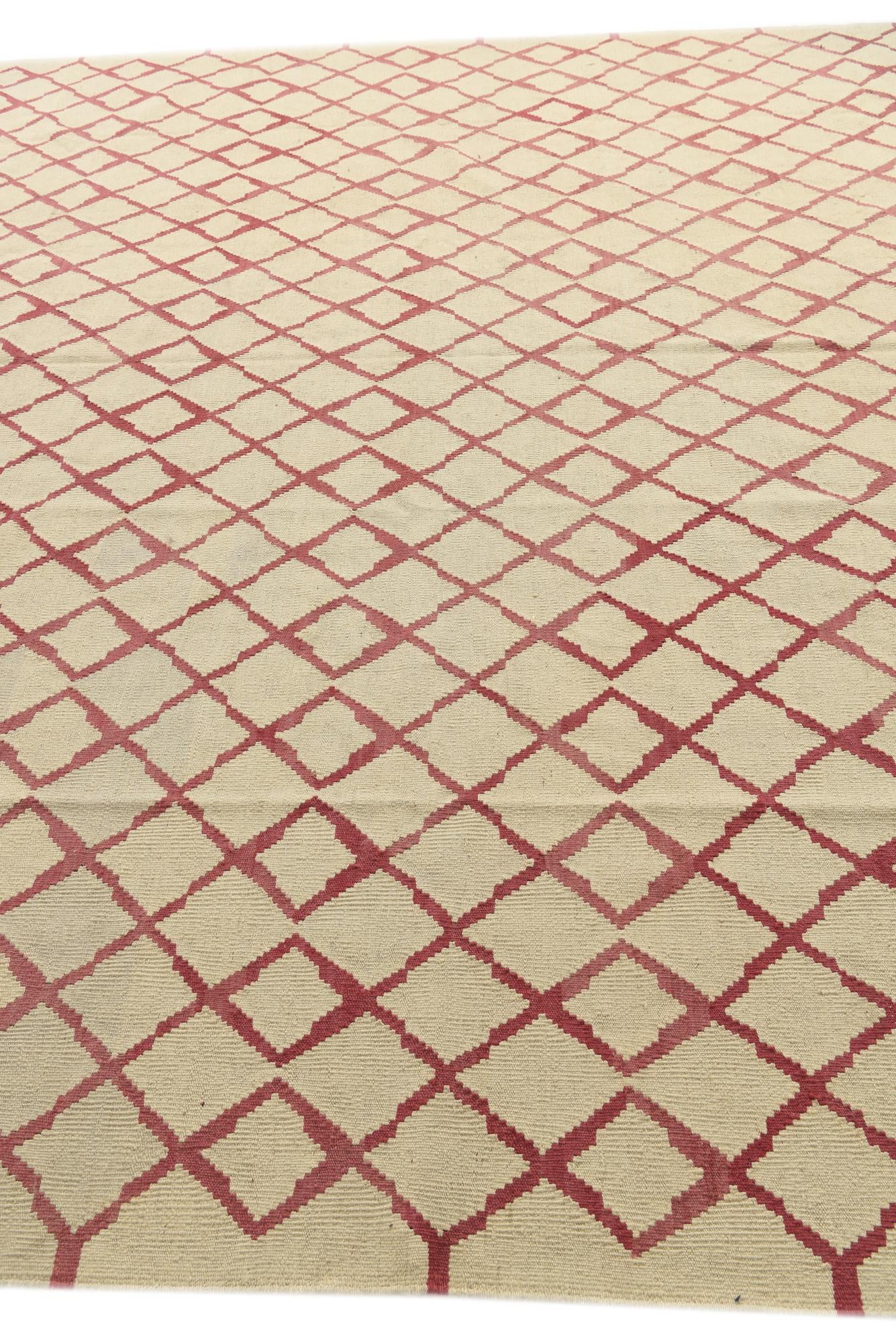 10' 4 x 12' 10 Hand Woven Kilim Modern Wool Rug