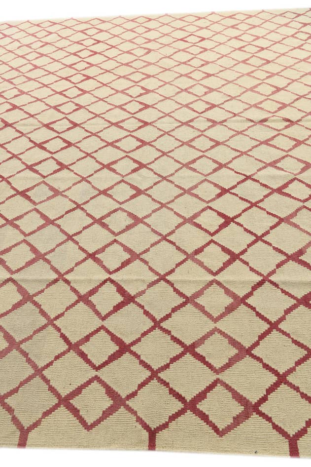 Detail image of 10' 4 x 12' 10 Hand Woven Kilim Modern Wool Rug