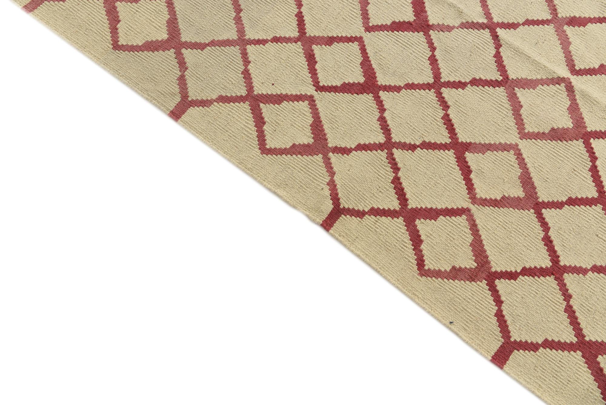 10' 4 x 12' 10 Hand Woven Kilim Modern Wool Rug