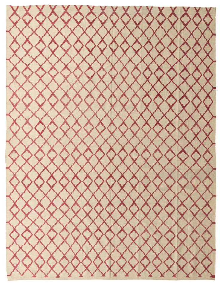 Detail image of 10' 4 x 12' 10 Hand Woven Kilim Modern Wool Rug