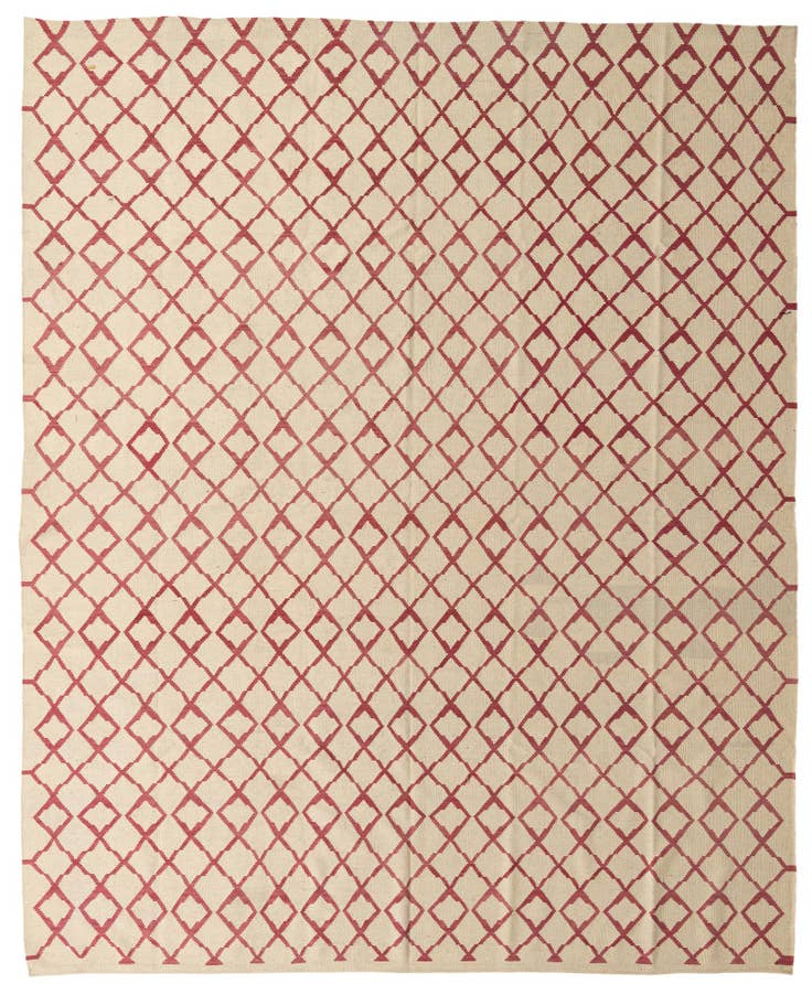 Detail image of 10' 4 x 12' 10 Hand Woven Kilim Modern Wool Rug