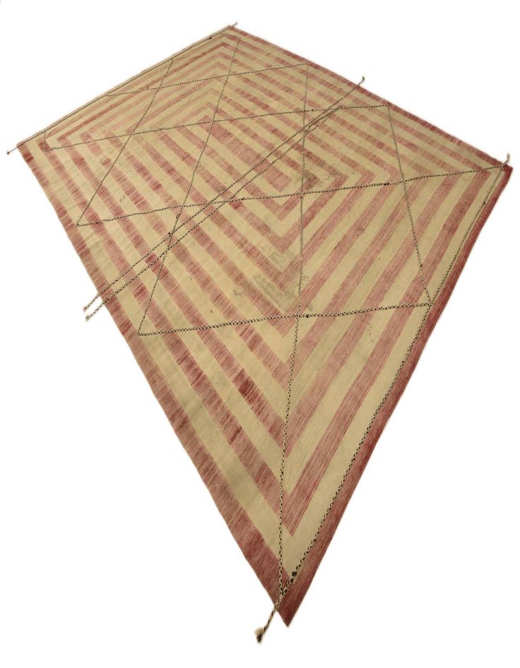 Detail image of 11' 2 x 14' 2  Hand Woven Kilim Modern Wool Rug