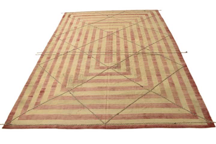 11' 2 x 14' 2 Hand Woven Kilim Modern Wool Rug