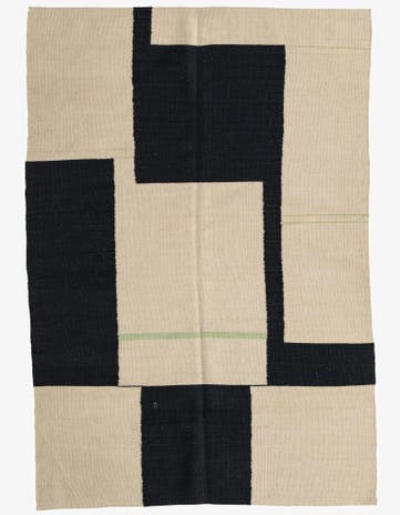 4' x 5' 10 Hand Woven Kilim Modern Wool Rug