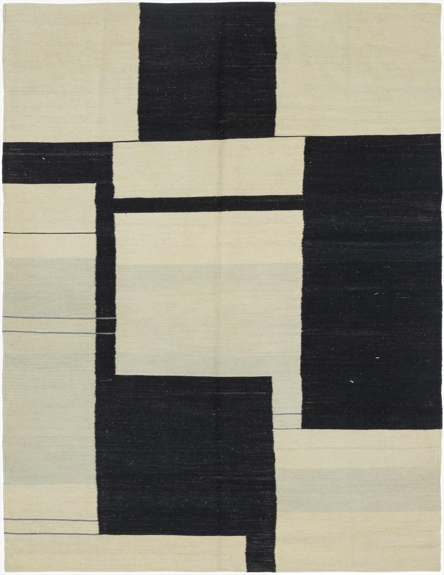 5' x 6' 6  Hand Woven Kilim Modern Wool Rug