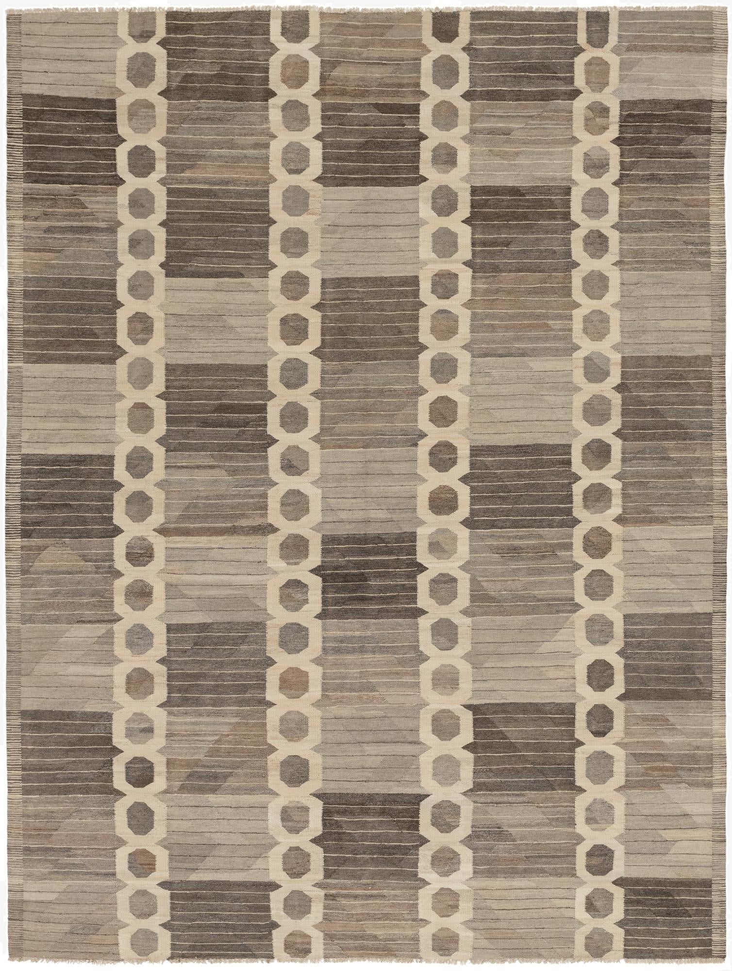 9' x 12' 3  Hand Woven Kilim Modern Wool Rug