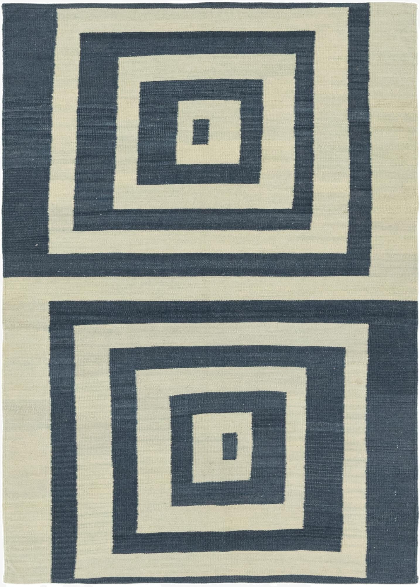 4' 2 x 5' 10  Hand Woven Kilim Modern Wool Rug