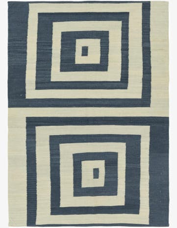 4' 2 x 5' 10 Hand Woven Kilim Modern Wool Rug