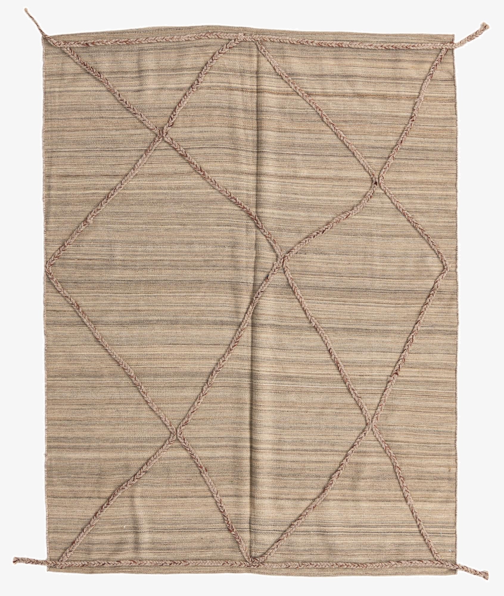 5' x 6' 6  Hand Woven Kilim Modern Wool Rug