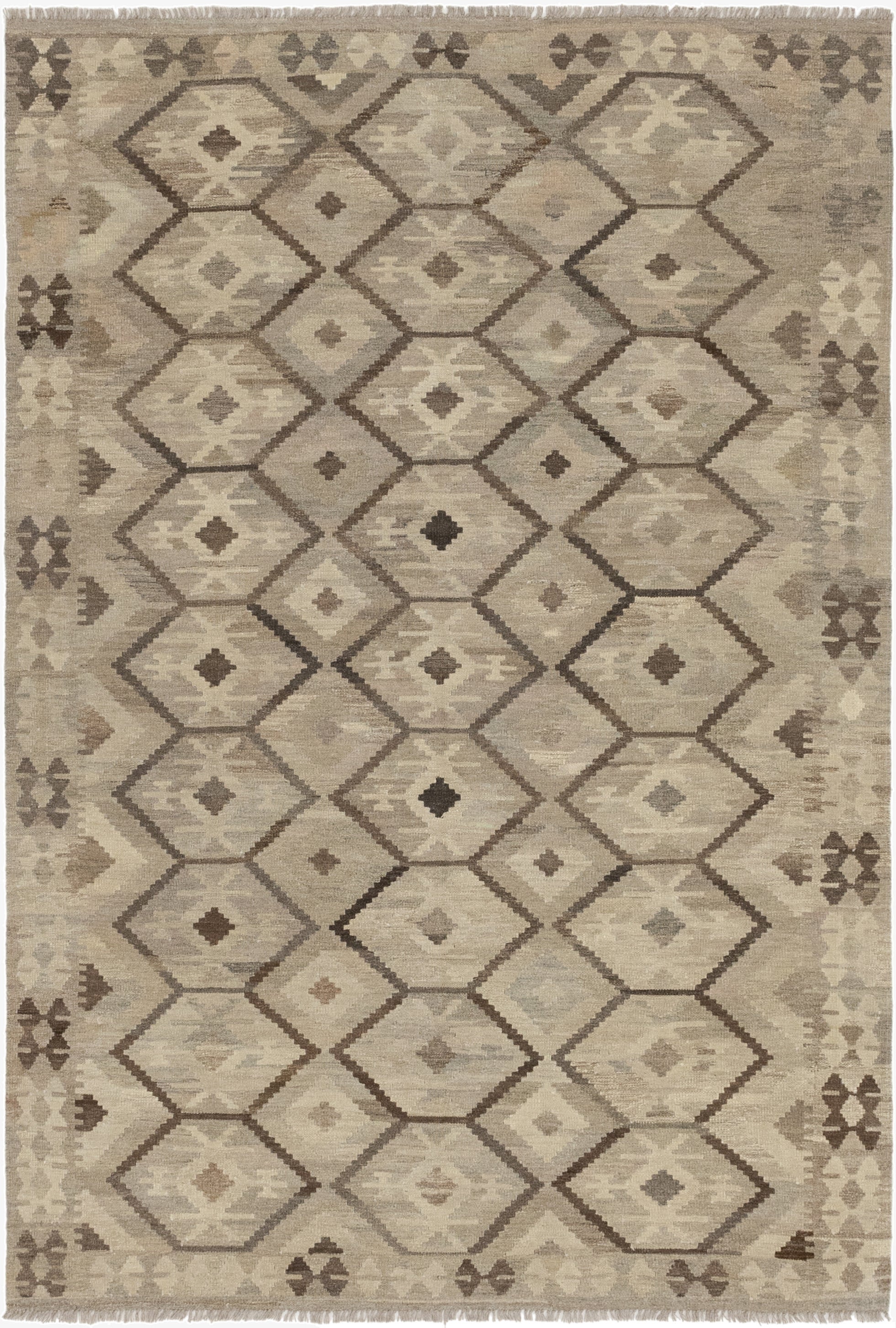 5' 6 x 8' 5  Hand Woven Kilim Modern Wool Rug