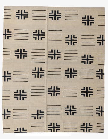 6' 4 x 7' 10 Hand Woven Kilim Modern Wool Rug