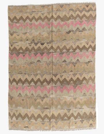 5' 4 x 7' 8 Hand Woven Kilim Modern Wool Rug