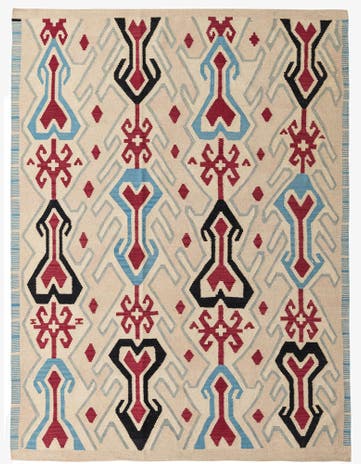 6' 1 x 8' Hand Woven Kilim Modern Wool Rug