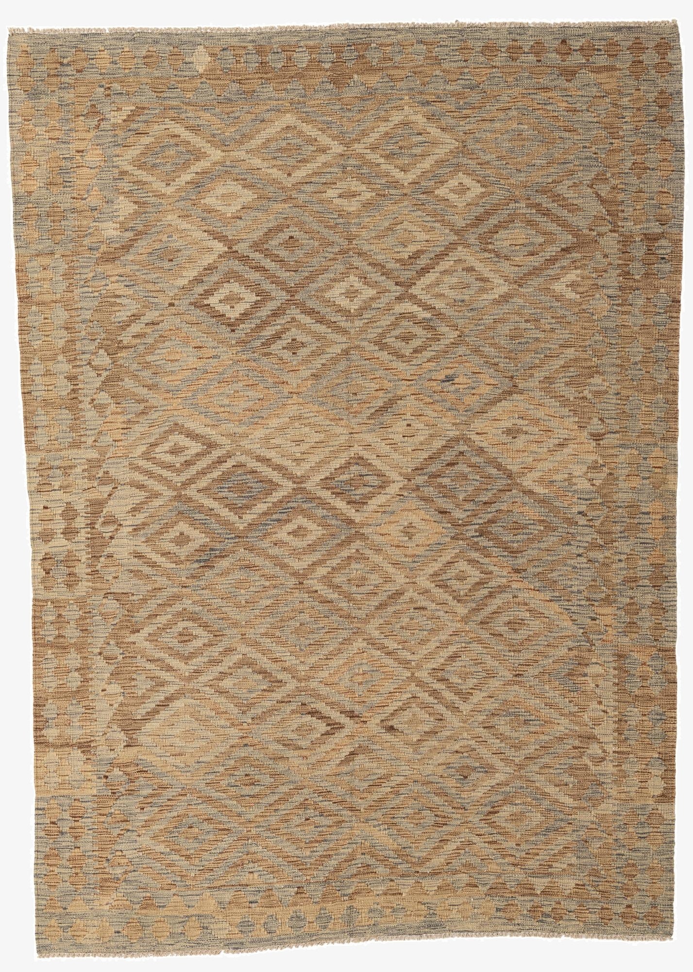 5' 7 x 7' 9  Hand Woven Kilim Modern Wool Rug