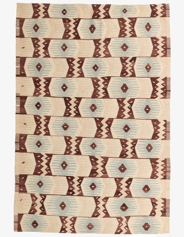 6' 8 x 9' 10 Hand Woven Kilim Modern Wool Rug