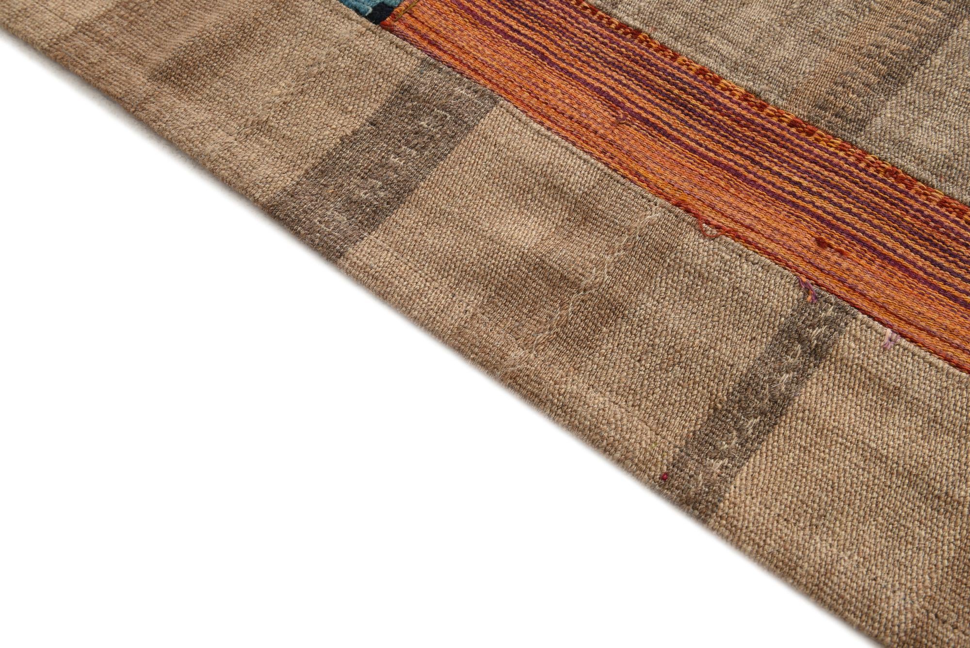 7' x 10' Hand Woven Kilim Patchwork Wool Rug