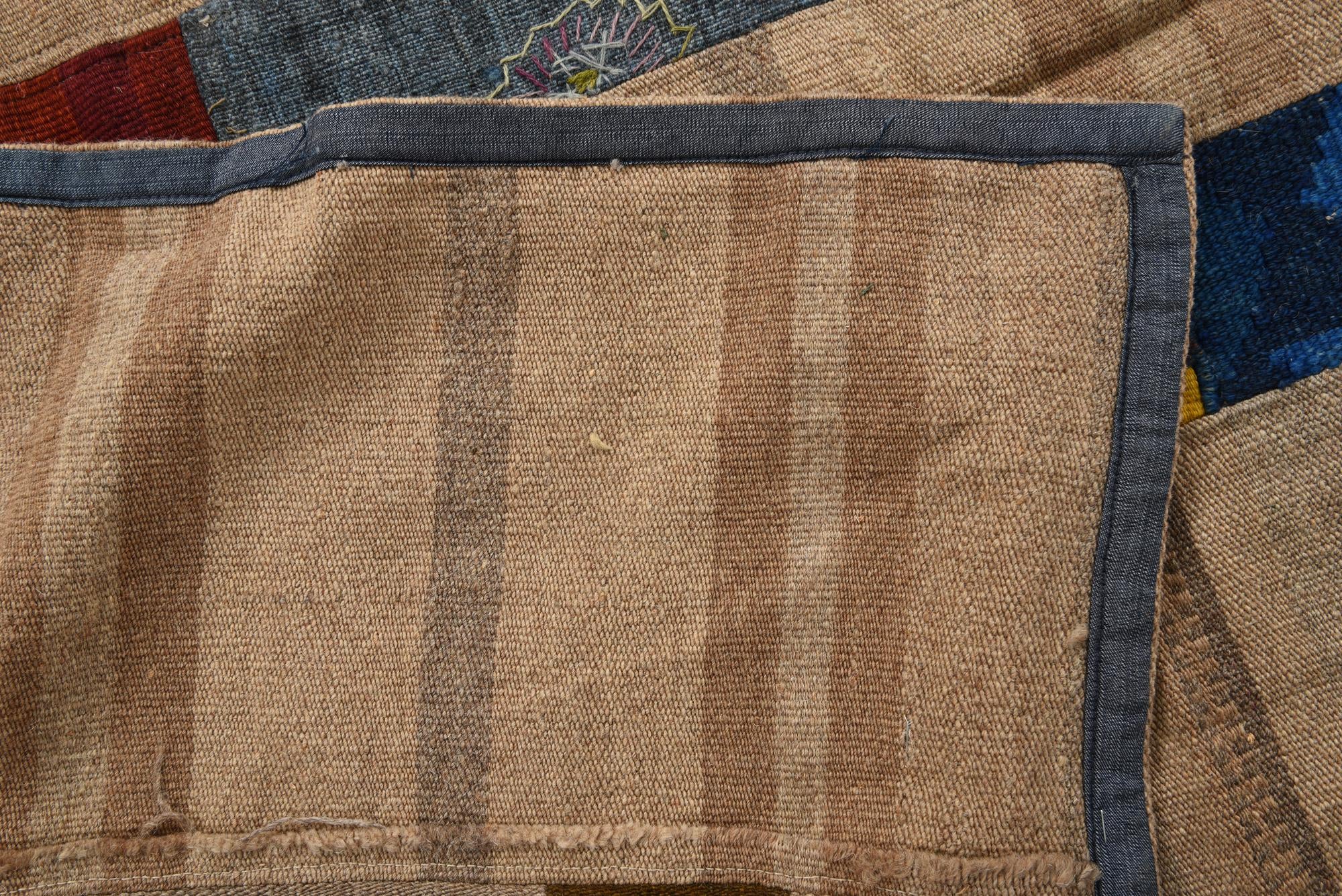 7' x 10' Hand Woven Kilim Patchwork Wool Rug