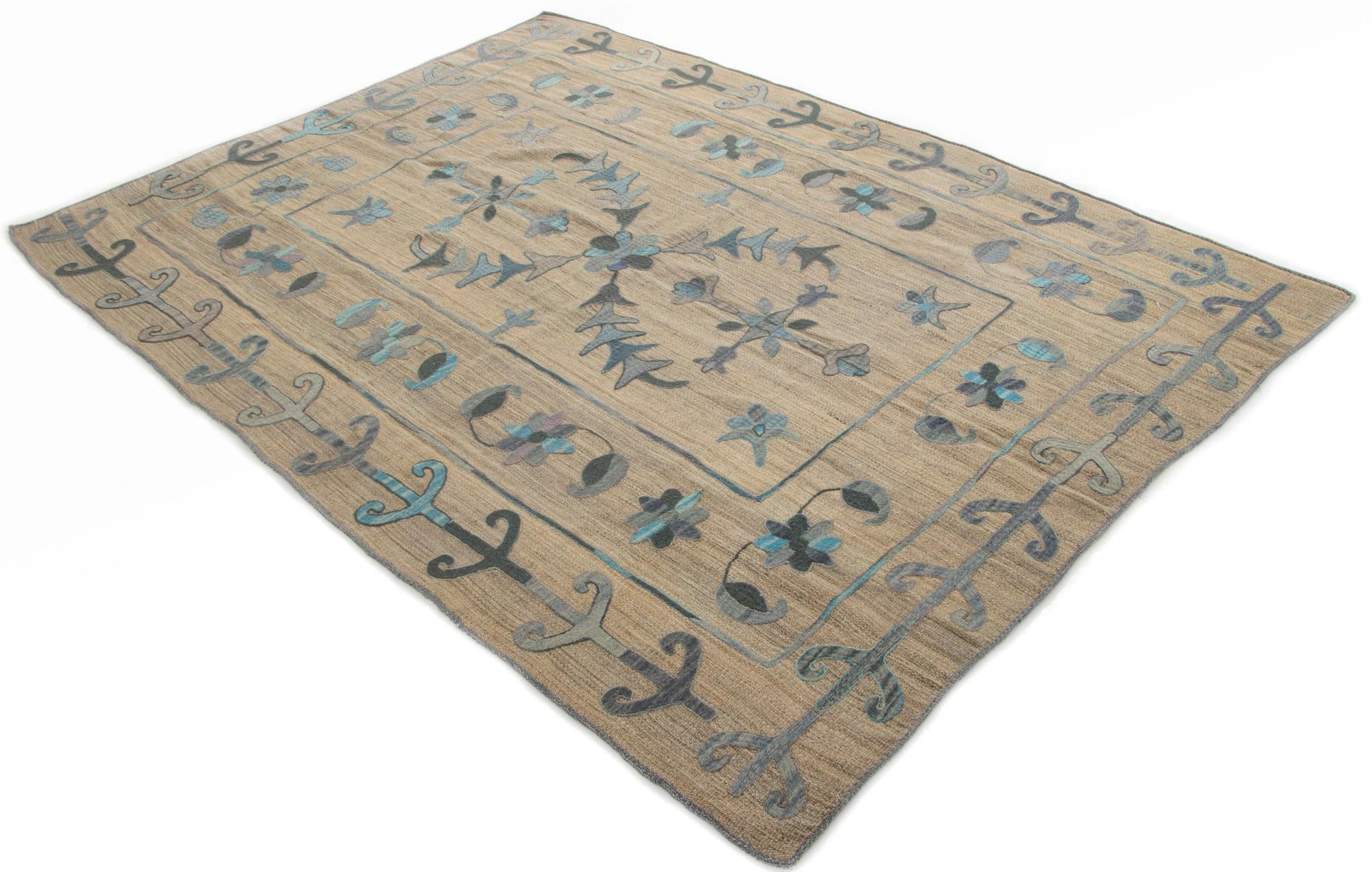 5' 11 x 7' 8 Hand Knotted Kilim Wool Rug