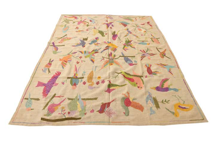 5' 11 x 7' 3 Hand Woven Kilim Suzani Wool Rug