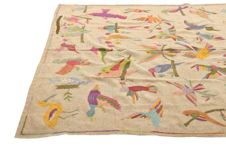 Detail image of 5' 11 x 7' 3 Hand Woven Kilim Suzani Wool Rug
