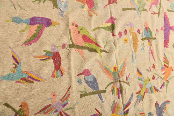 5' 11 x 7' 3 Hand Woven Kilim Suzani Wool Rug