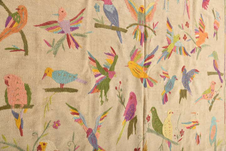 5' 11 x 7' 3 Hand Woven Kilim Suzani Wool Rug