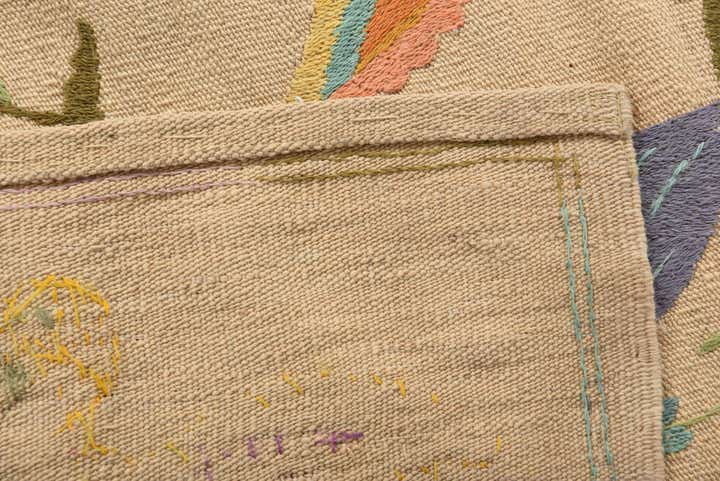 5' 11 x 7' 3 Hand Woven Kilim Suzani Wool Rug
