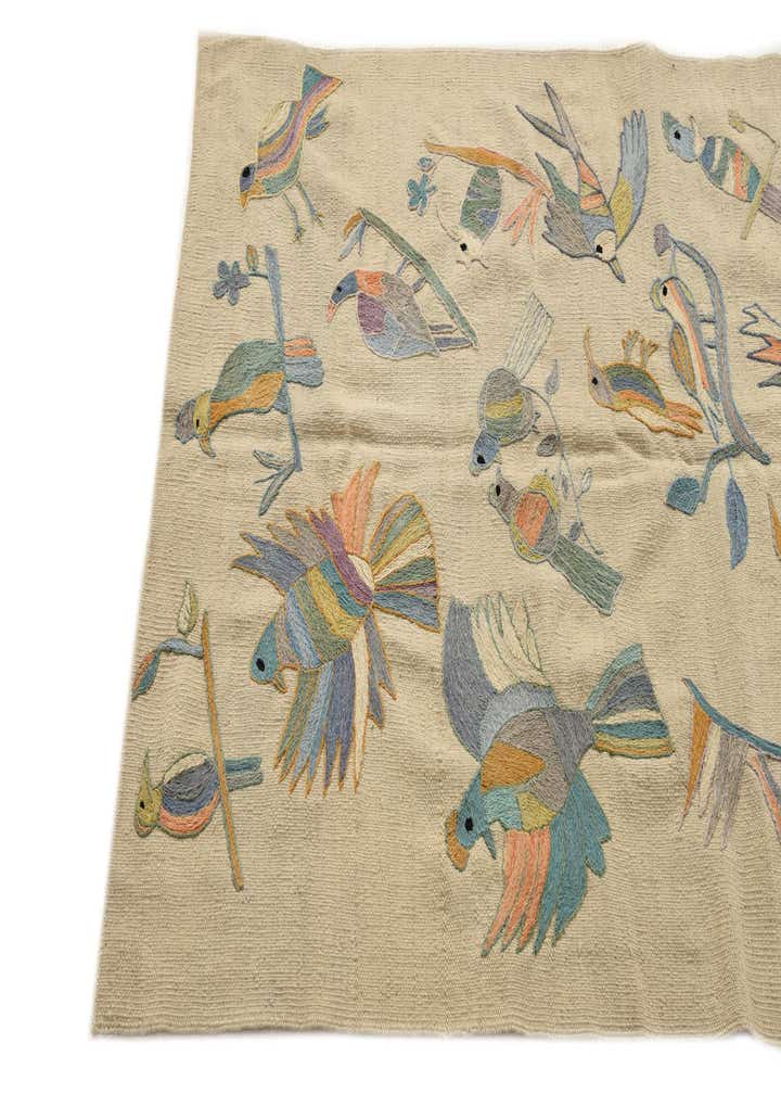 3' 2 x 4' 8 Hand Woven Kilim Suzani Wool Rug