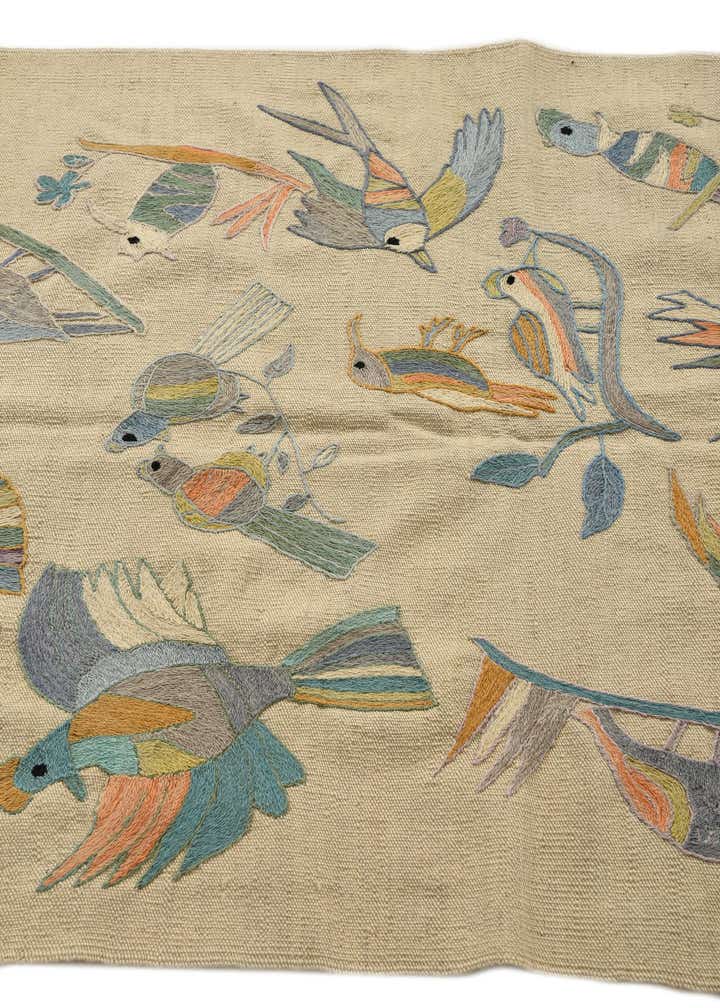 3' 2 x 4' 8 Hand Woven Kilim Suzani Wool Rug